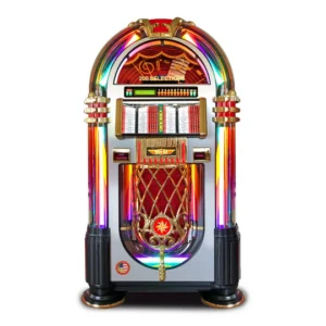 rock ola bubbler vinyl 45 crystal edition with bluetooth