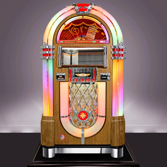 rock ola bubbler cd jukebox in light oak with bluetooth rock ola bubbler cd jukebox in light oak with bluetooth