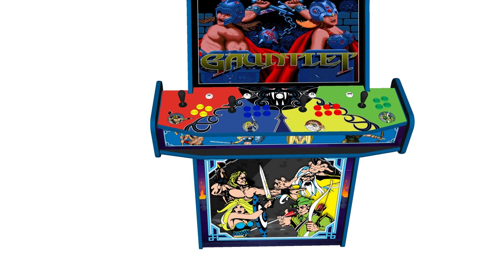 gauntlet upright 4 player arcade machine, 32″ screen, 120w sub, 5000 games gauntlet upright 4 player arcade machine, 32″ screen, 120w sub, 5000 games