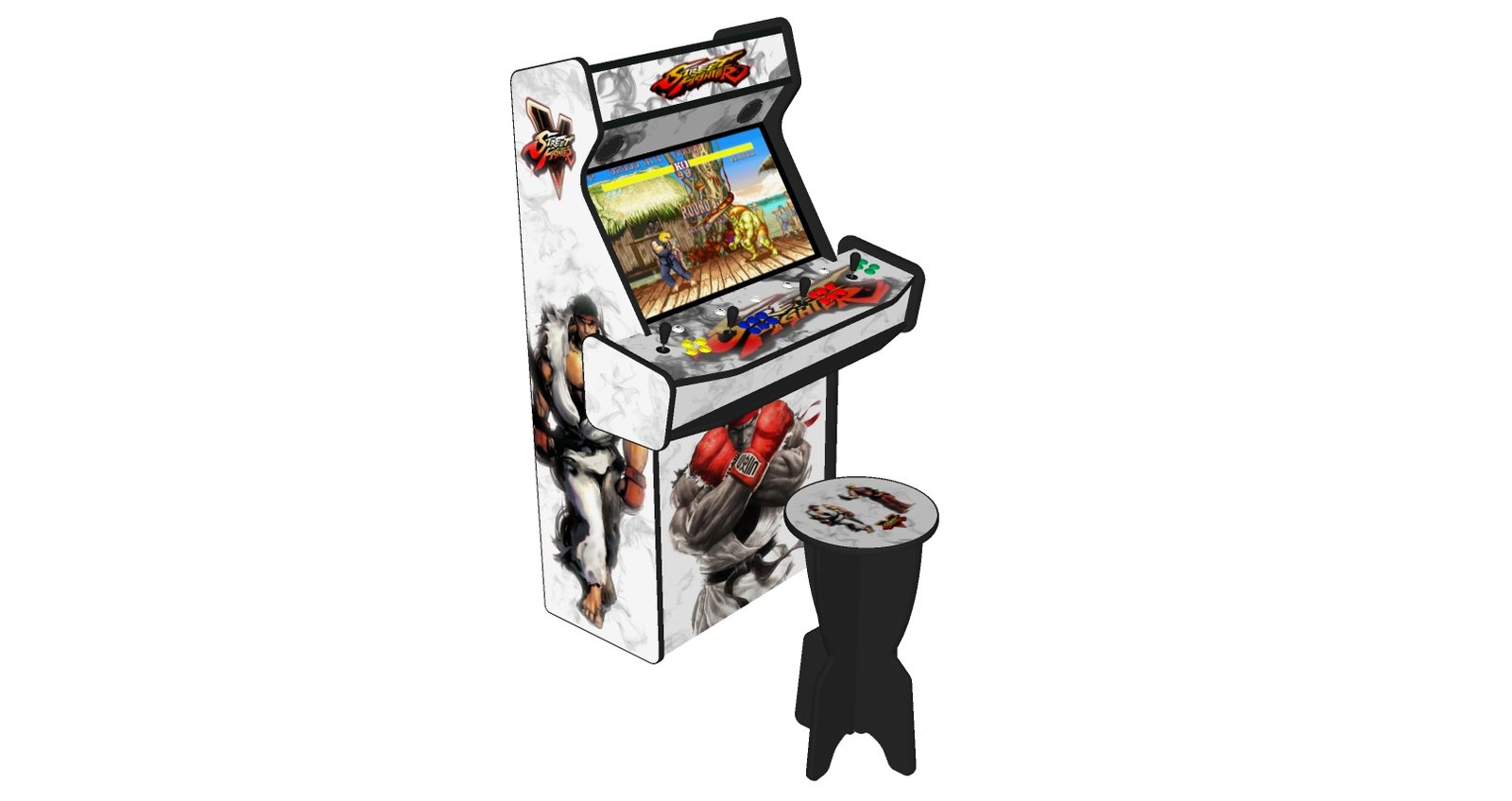 street fighter 5, 4 player arcade machine, 32″ screen, 120w sub, 5000 games street fighter 5, 4 player arcade machine, 32″ screen, 120w sub, 5000 games