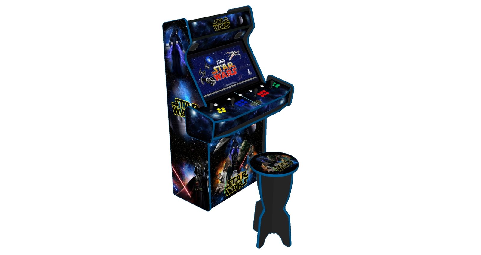 star wars v1 upright 4 player arcade machine, 32″ screen, 120w sub, 5000 games star wars v1 upright 4 player arcade machine, 32″ screen, 120w sub, 5000 games