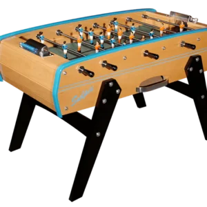 sulpie evolution foosball table beech with light blue trim