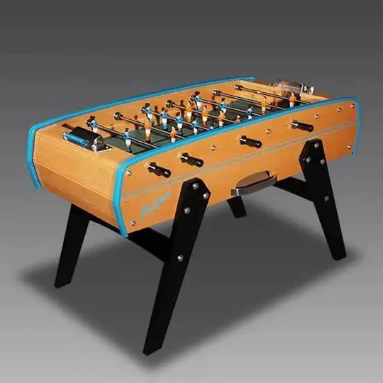 sulpie evolution foosball table beech with light blue trim sulpie evolution foosball table beech with light blue trim